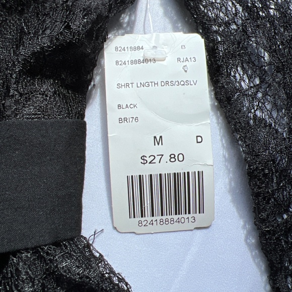 NWT Forever 21 Black Ruffled Lace Mini Dress (M) - Picture 4 of 7
